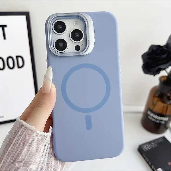 For iPhone 15 Pro (6.1") Magsafe Liquid Silicone Case with Stand Carousel 2