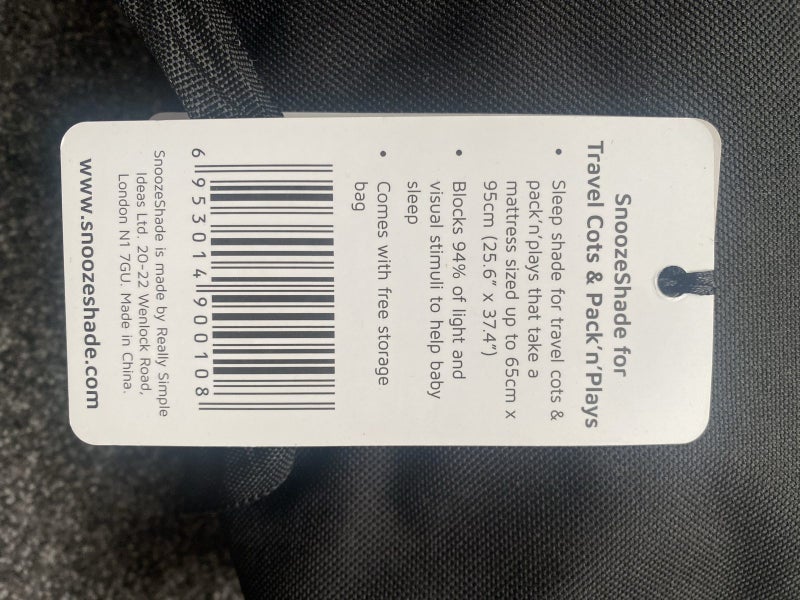 Snoozeshade travel cot blackout cover Carousel 2