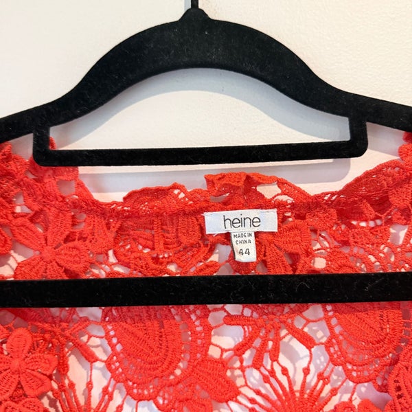 Heine Size 44 Red Lace Shift Dress Carousel 2