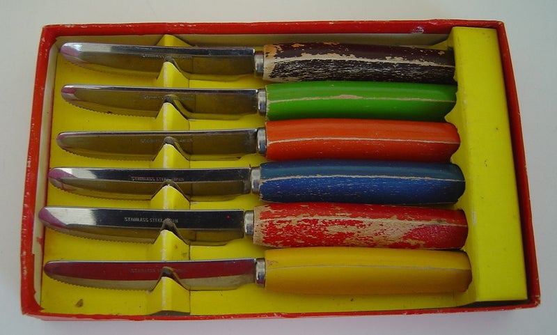 Vintage Retro Fruit, Cheese or Pate Knives Carousel 1