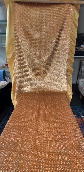 Sequinned gold fabric | vintage | 1970s | 3m Carousel 20