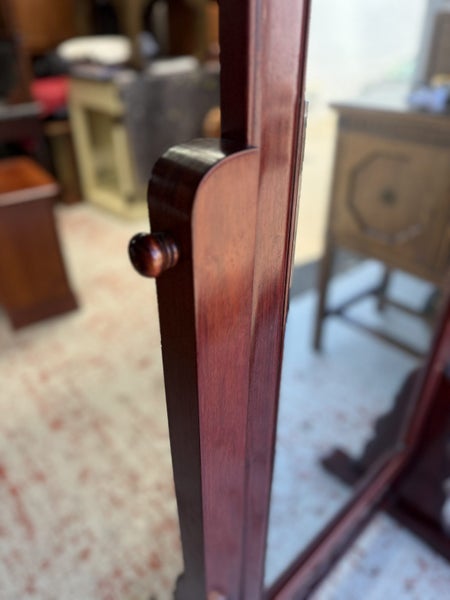 A Quality Solid Chinese Rosewood Beveled Edge Cheval Mirror Carousel 2