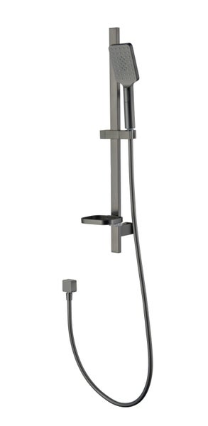 Brushed Gun Metal Shower Slide Wall Mounted Square with Elbow Carousel 1