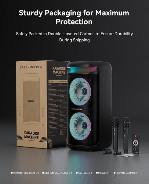 Bluetooth Speaker Bluetooth Speakers GREEN KEEPER Karaoke Carousel 2