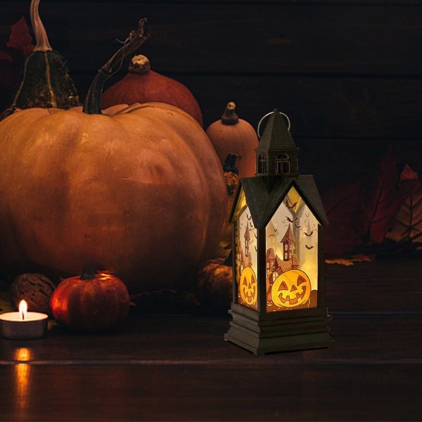 Halloween Decoration Pendant Night Light Electronic Candle Castle Wind Lamp Carousel 2