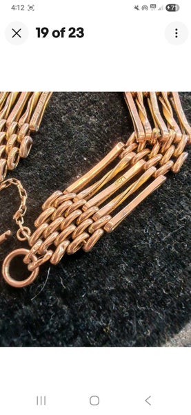 Rare and Beautiful Victorian Rose Gold 5 Gate Bracelet 15.4g Carousel 12