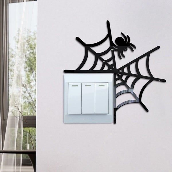 Halloween New Spider Three-dimensional Acrylic Mirror Stickers Home Switch Carousel 1