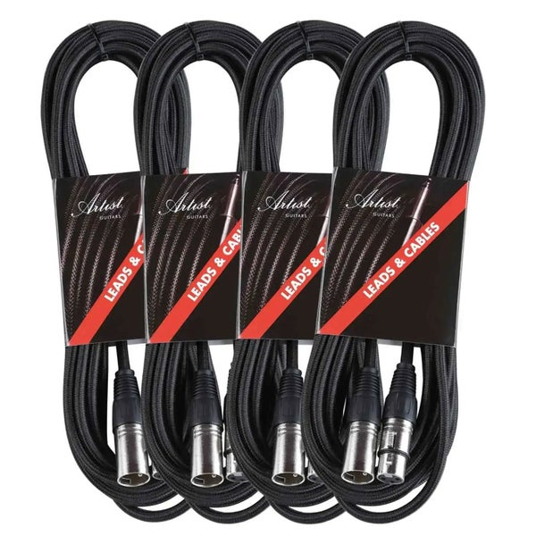 Artist MCD20XX 20ft (6m) Deluxe Mic Cable/Lead XLR to XLR - 4 Pack Carousel 1