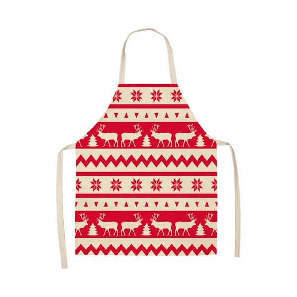 Christmas Apron ! Christmas Holiday Linen Apron, Festive Kitchen Cooking Ap Carousel 2