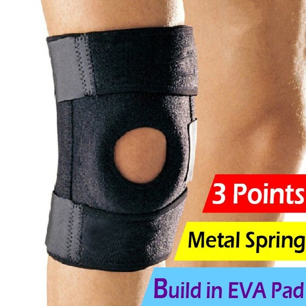 Knee Support Brace Protection w Metal Spring Fully Adjustable