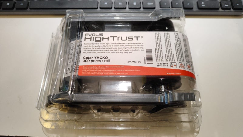 Evolis R5F008SAA YMCKO Ribbon - 300 Prints/Roll for Evolis Primacy Card Printer Carousel 1