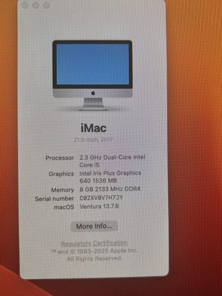 Apple iMac 21.5” (2017) – Intel i5 – Ventura Carousel 5