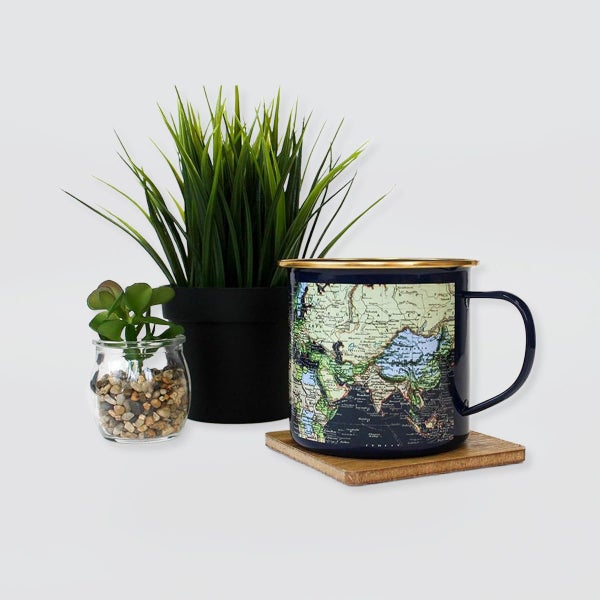 Blue Enamel 'Map' Mug Carousel 2