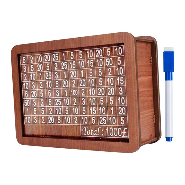 $1000 Savings Challenge Box - Cash Vault Wooden Money Savings Box for Adult Carousel 1