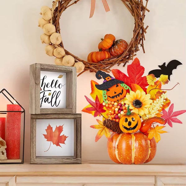 11in Fake Pumpkin Decor - Halloween & Thanksgiving Table Centerpiece (Reali Carousel 1