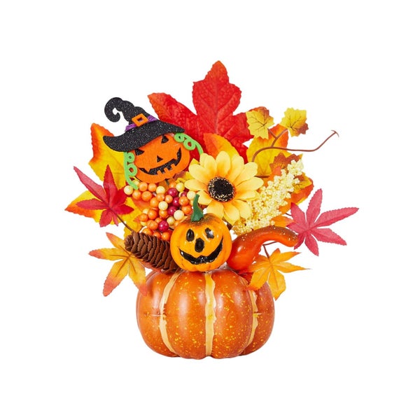 11in Fake Pumpkin Decor - Halloween & Thanksgiving Table Centerpiece (Reali Carousel 2