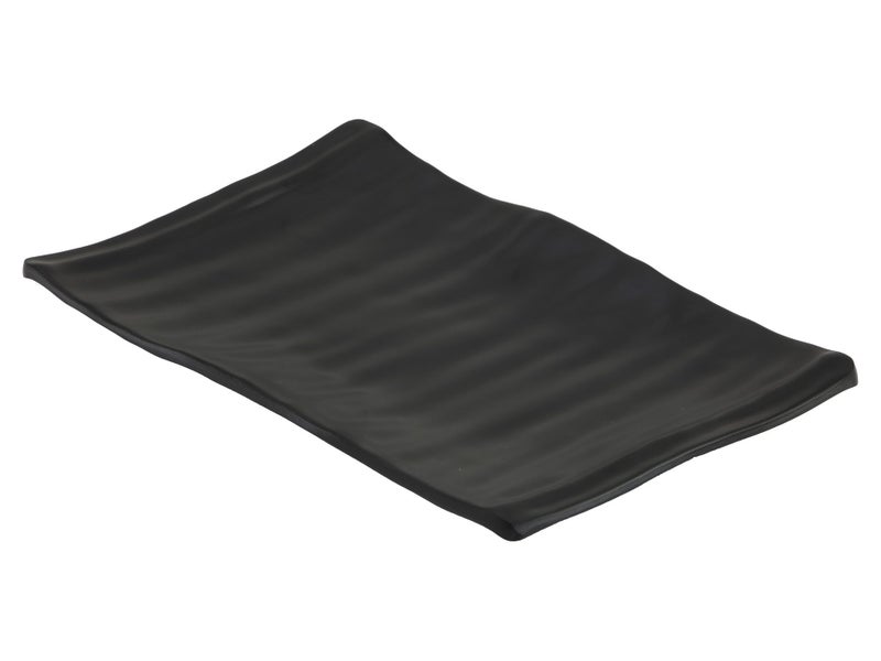 24.5cm Rectangular Black Platter - Melamine Serving Plate Carousel 2
