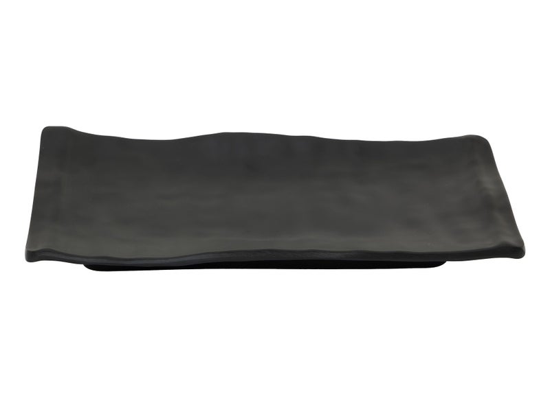24.5cm Rectangular Black Platter - Melamine Serving Plate Carousel 1