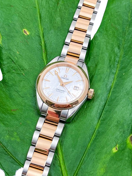 Omega Seamaster Aqua Terra 18ct Rose Gold & Steel Ladies Wristwatch Ref 2373.70 Carousel 1