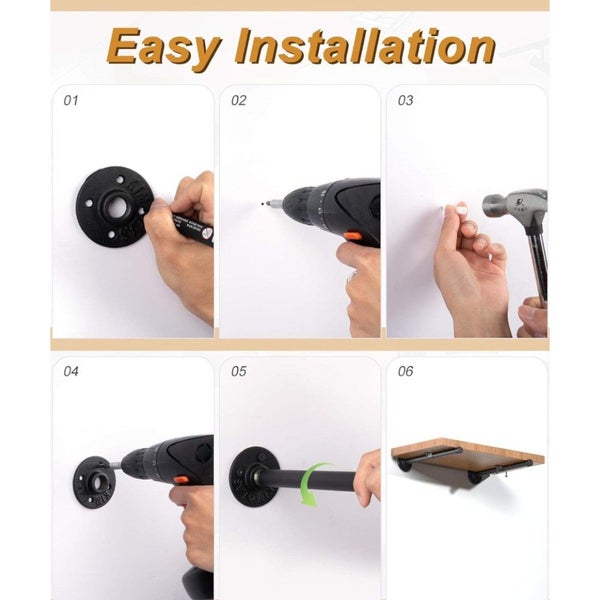 2 Pack Industrial Floating Wall Shelves 60CM Carousel 2