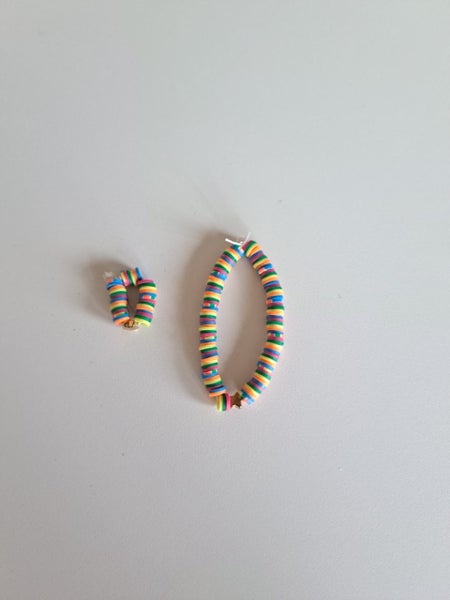 Matching Clay bead ring and bracelet. Carousel 1