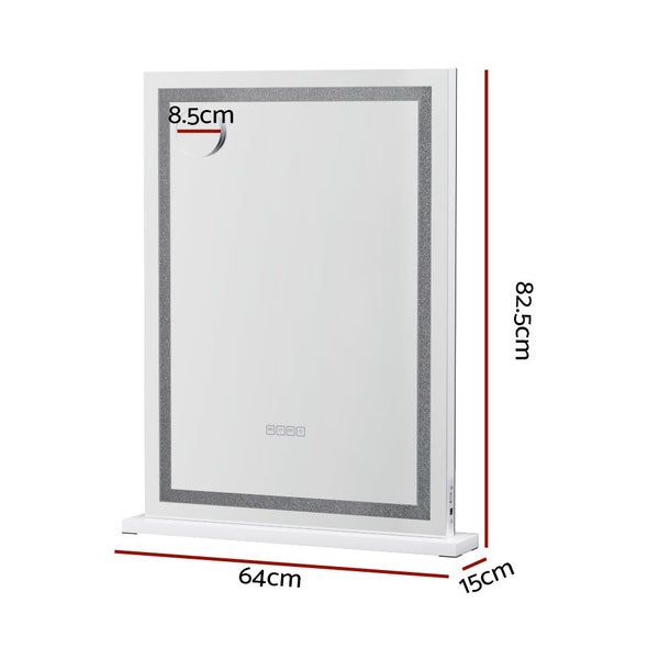 Embellir Bluetooth Makeup Mirror 58X80cm Hollywood Vanity With Led Light Crystal Carousel 2