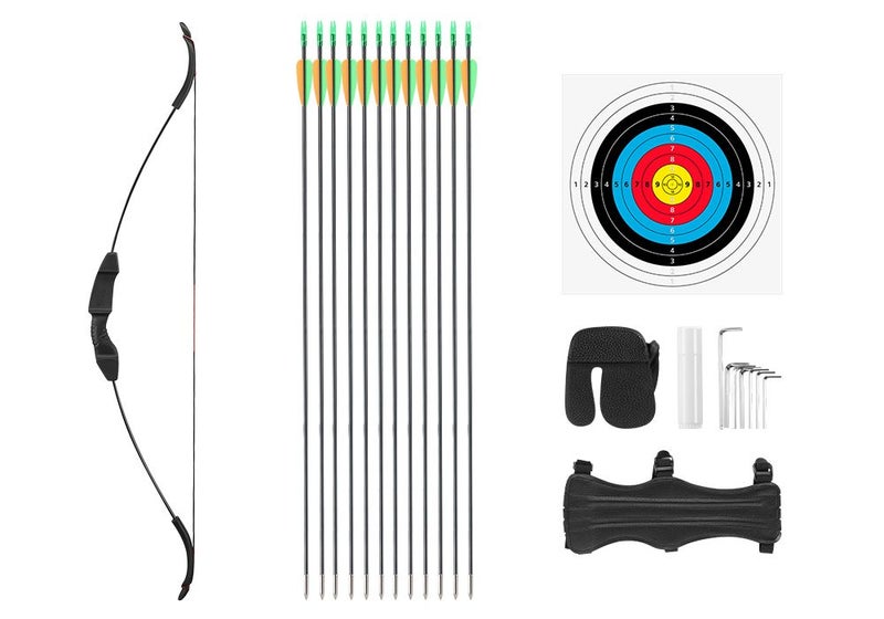 30lbs Recurve Bow Arrow Set Archery Bow Hunting Target Shooting Kit Carousel 2