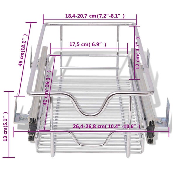 Vidaxl Pull Out Wire Baskets 2 Pcs Silver 300 Mm Carousel 2