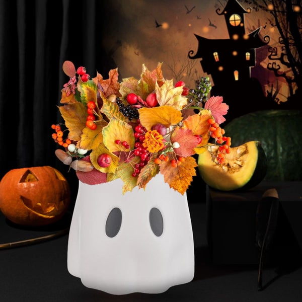 Glow in The Dark Ghost Planter Bucket - Halloween Decor Indoor/Outdoor with Carousel 2