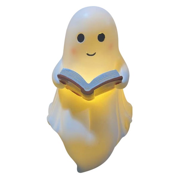 Haunted Reading Lamp - Cute Glowing Ghost Statue for Shelf/Bedroom (Hallowe Carousel 1