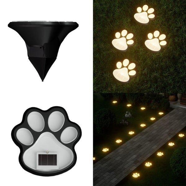 Solar Lamp LED Simulation Footprints Dog Claw Ground Plug Lamp Outdoor Rain Carousel 1