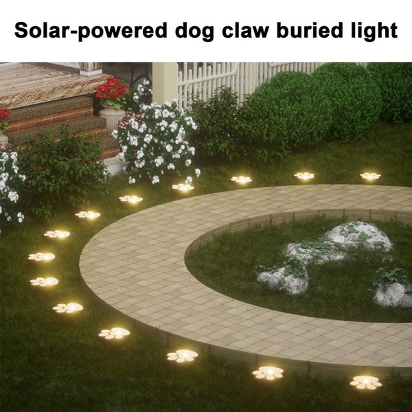 Solar Lamp LED Simulation Footprints Dog Claw Ground Plug Lamp Outdoor Rain Carousel 8