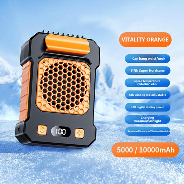 Outdoor Waist Mounted Fan With High Wind Power Long Neck Mounted Fan Portab Carousel 1