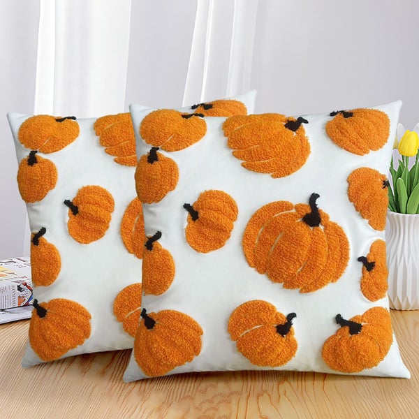 Farmhouse Throw Pillow Cover - Outdoor/Indoor Linen (Halloween to Christmas Carousel 6
