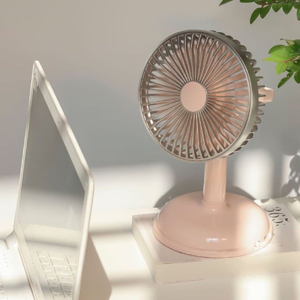 Desktop Charging Fan USB Charging Portable Small Fan Retro Desk Style Fan W Carousel 1
