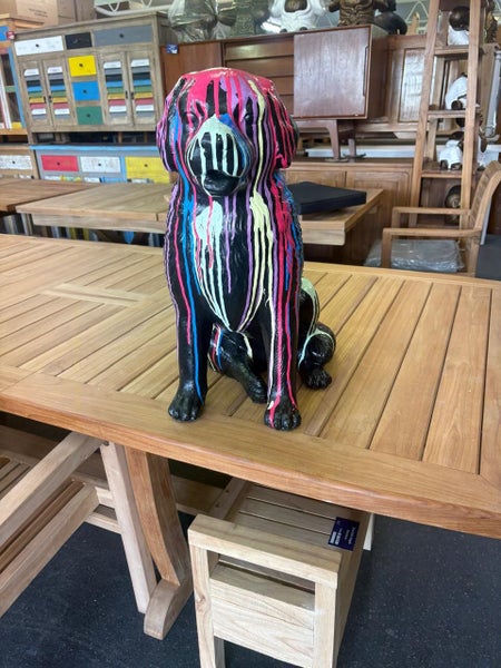 Dog Statue - Fibre Cement - Paint Splash Finish Carousel 5