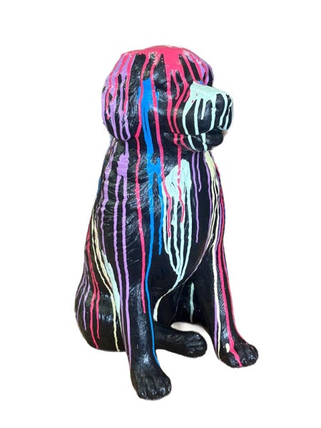 Dog Statue - Fibre Cement - Paint Splash Finish Carousel 2