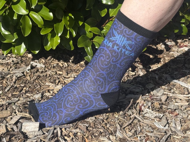 Kia Kitea Socks - Kikorangi/Blue Carousel 2