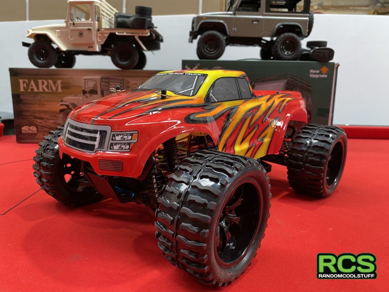 RC Monster Truck HSP 1/10 scale. RED/ORANGE Carousel 1