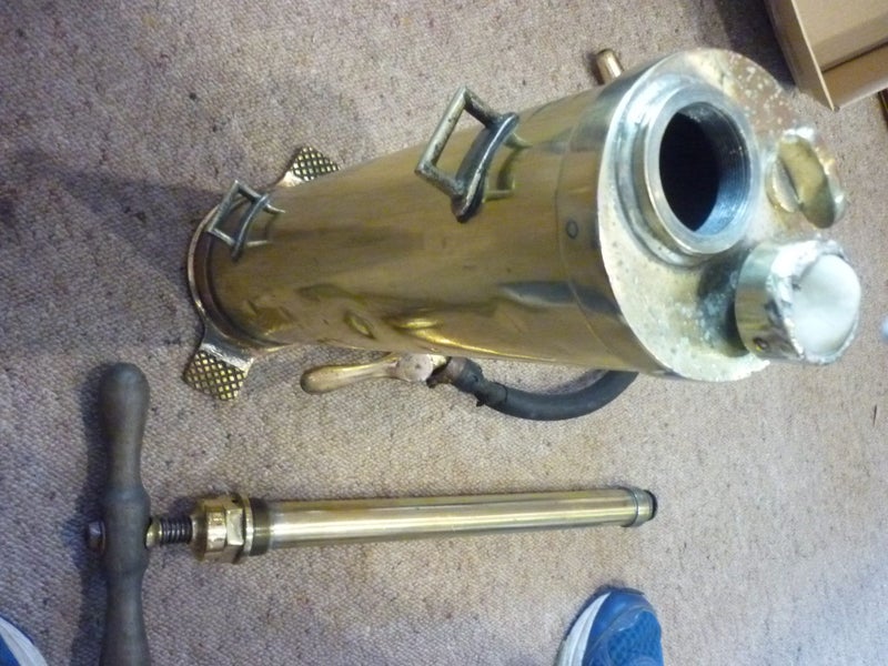 BRASS FIRE EXTINGUISHER c1918. RARE " DAVIDSON" No5 Carousel 8