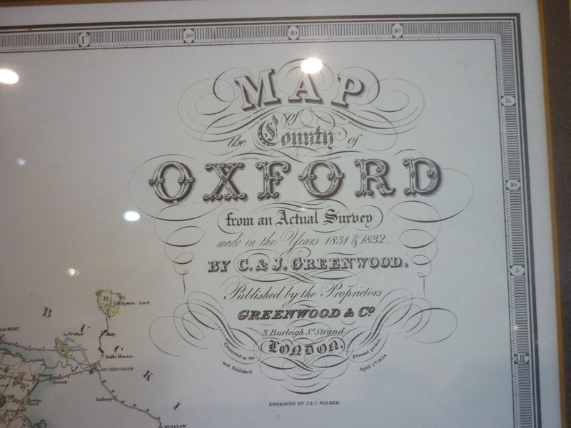 OXFORD ENGLISH FRAMED MAP OF 1830'S SURVEY Carousel 2