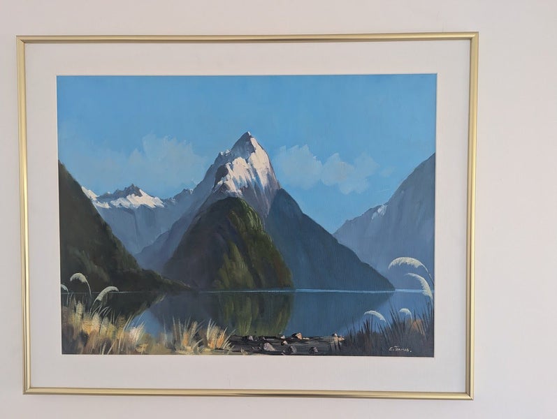 Painting by E Thomas - Mitre Peak.64791684978947110