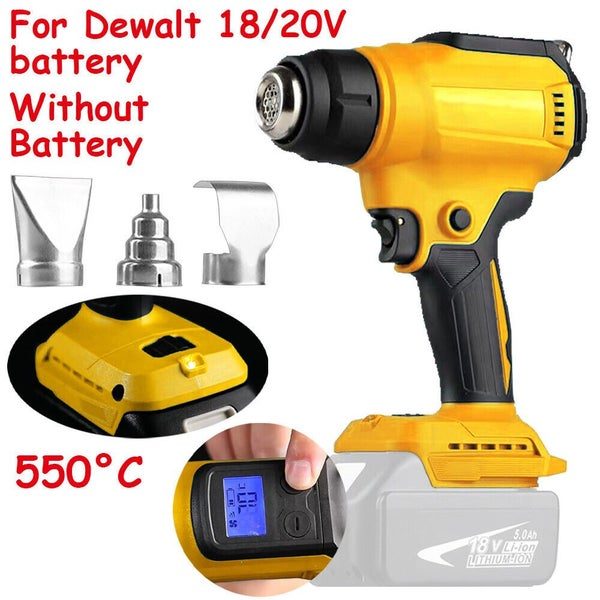 Cordless Hot Air Gun Electric Heat Gun with LCD Display For Dewalt 18/20V li-ion Carousel 1
