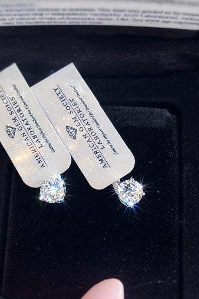 1.00 ctw DIAMOND SOLITAIR Earrings 14ct GOLD Brand New! Carousel 3