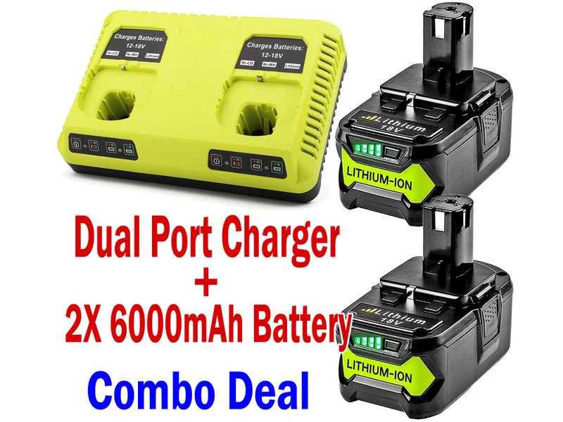 Battery Charger & Battery for RYOBI 18V battery Carousel 1