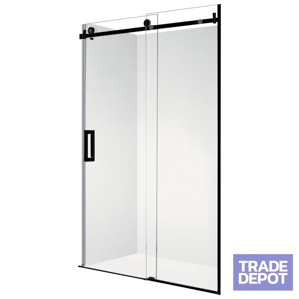 Vogue Sombra Frameless Shower Door 1200mm Black Carousel 1