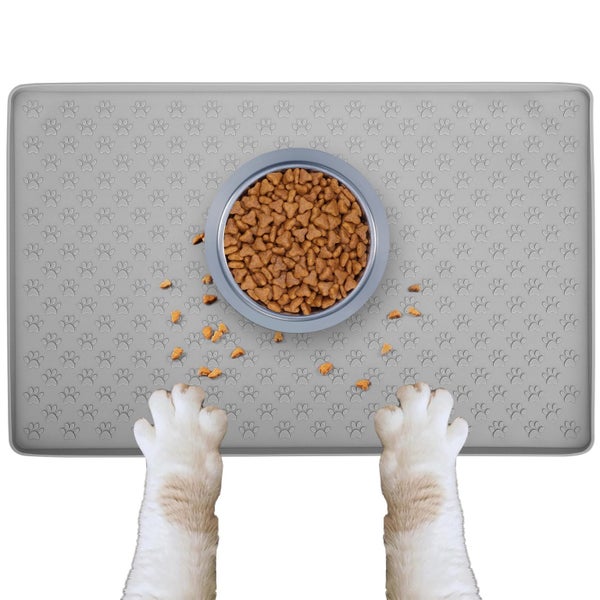 18.5 x 11.8'' Pet Food Mat, Waterproof Dog Bowl Mat to Prevent Food and Wat Carousel 1