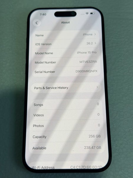 iPhone 15 Pro – Deep Blue – 256GB (Read The Description)64794120042754114