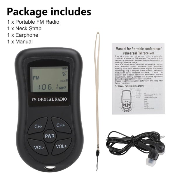 Portable FM Personal Radio with Headphones, Pocket Radio Great Reception, L Carousel 9