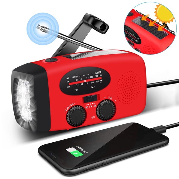 Emergency Radio, Solar Hand Crank Self-Powered Weather Radio with 2000mAh R Carousel 1